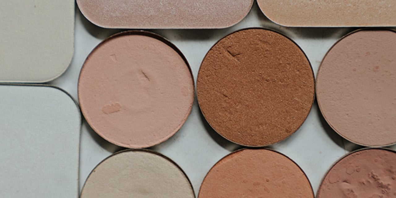 Closeup photo of a makeup pallet