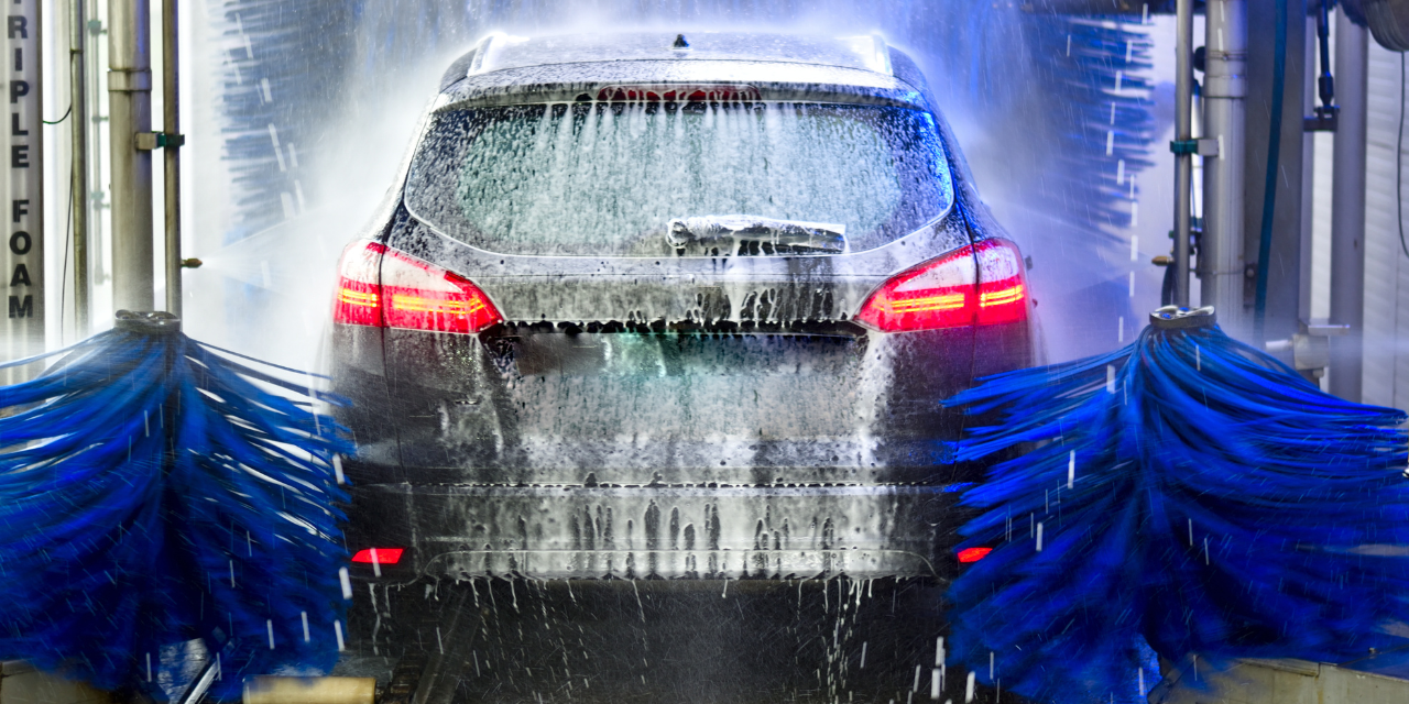 SUV in a carwash