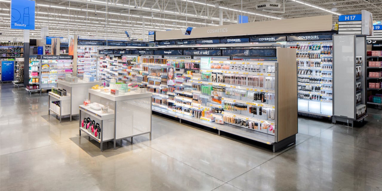 Beauty department in a Walmart store