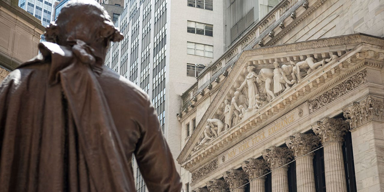 The New York Stock Exchange building.