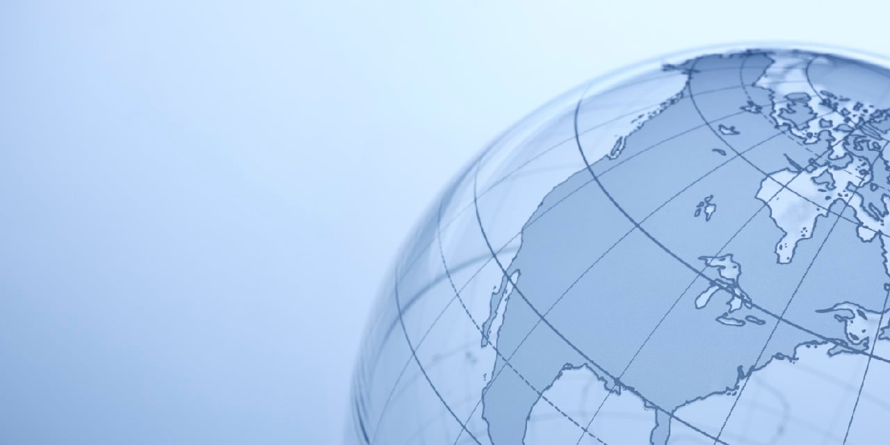 Glass world globe